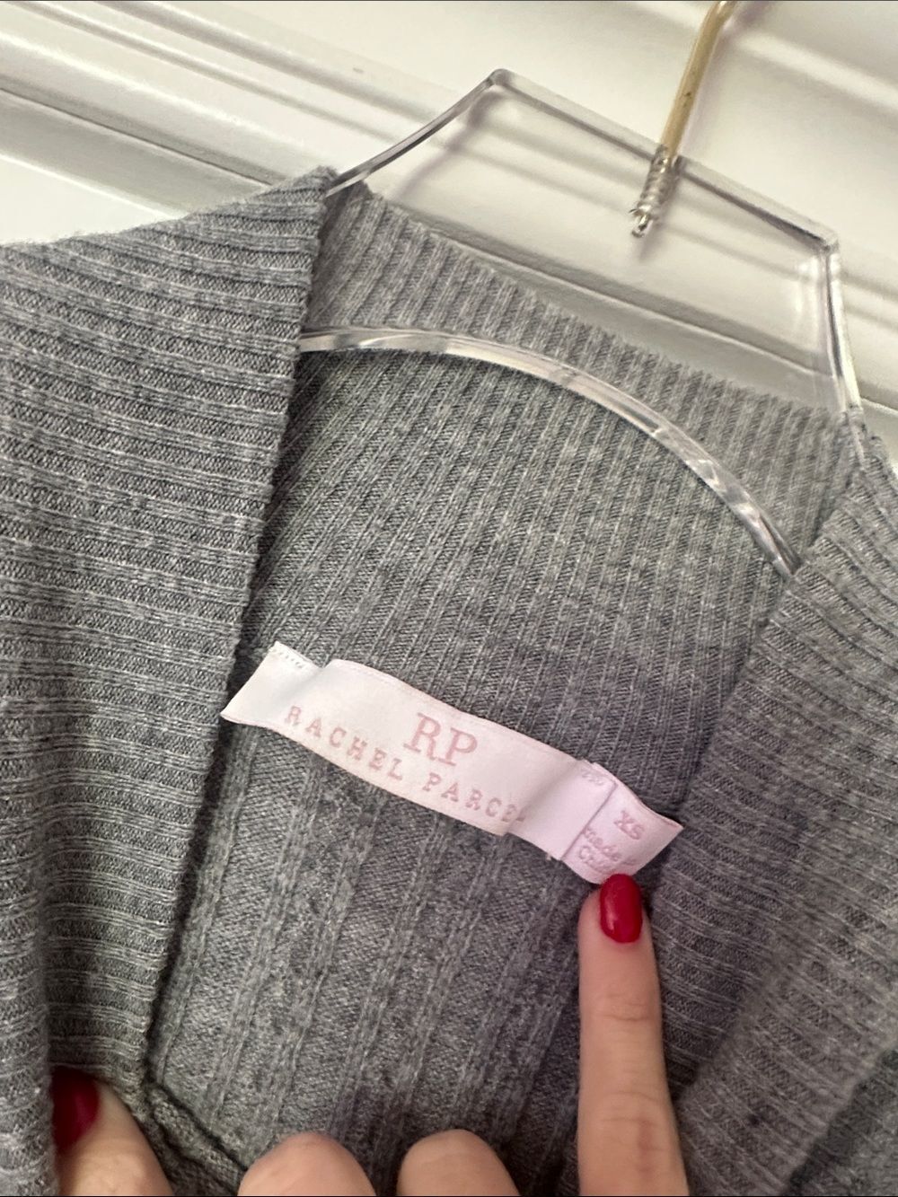 Rachel Parcell Light Gray Ribbed Knit Sweater - Picture 2 of 3